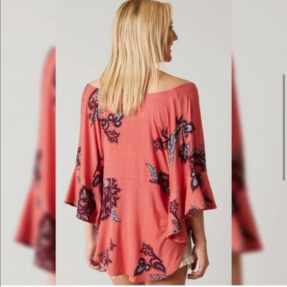 Free People Maui Wowie Palm Print Top - Picture 3 of 4